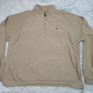 Vintage Austin Golf Jacket Mens XL‎ Beige Windbreaker Coat Removable Sleeves